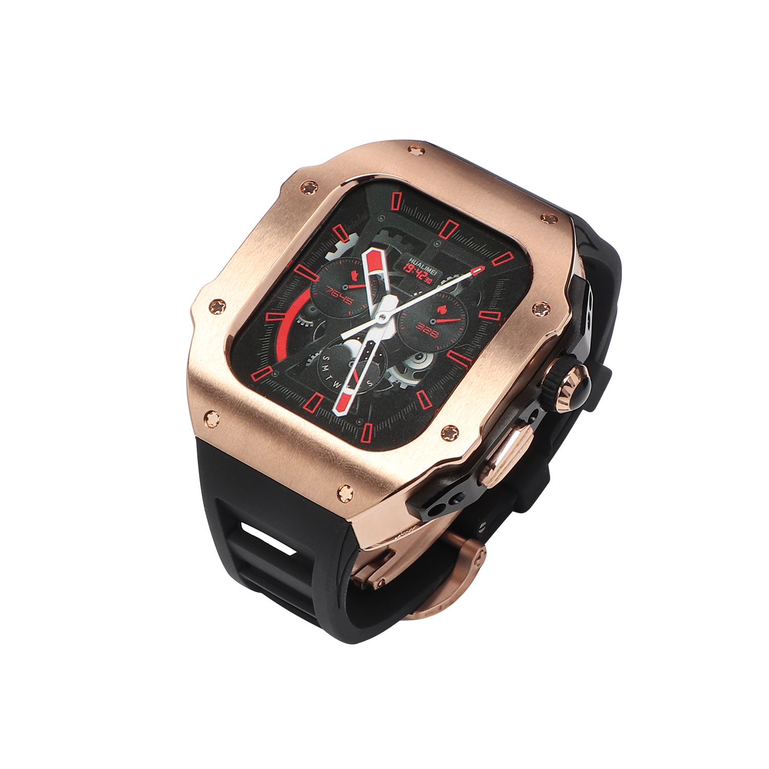 44-45 MM Stainless Steel Case With Silicon Strap