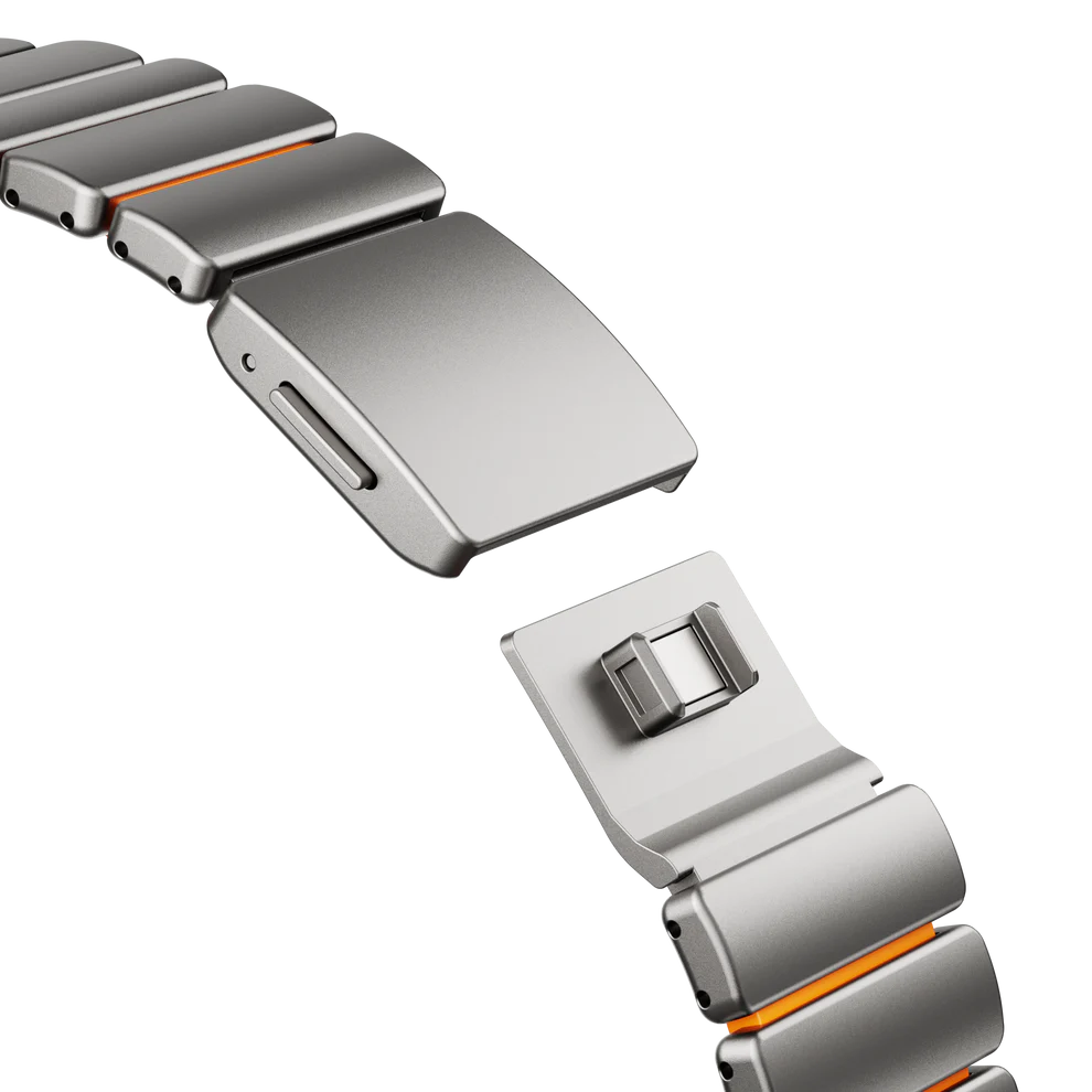 Titanium Silicone Hybrid Band - Titanium Orange