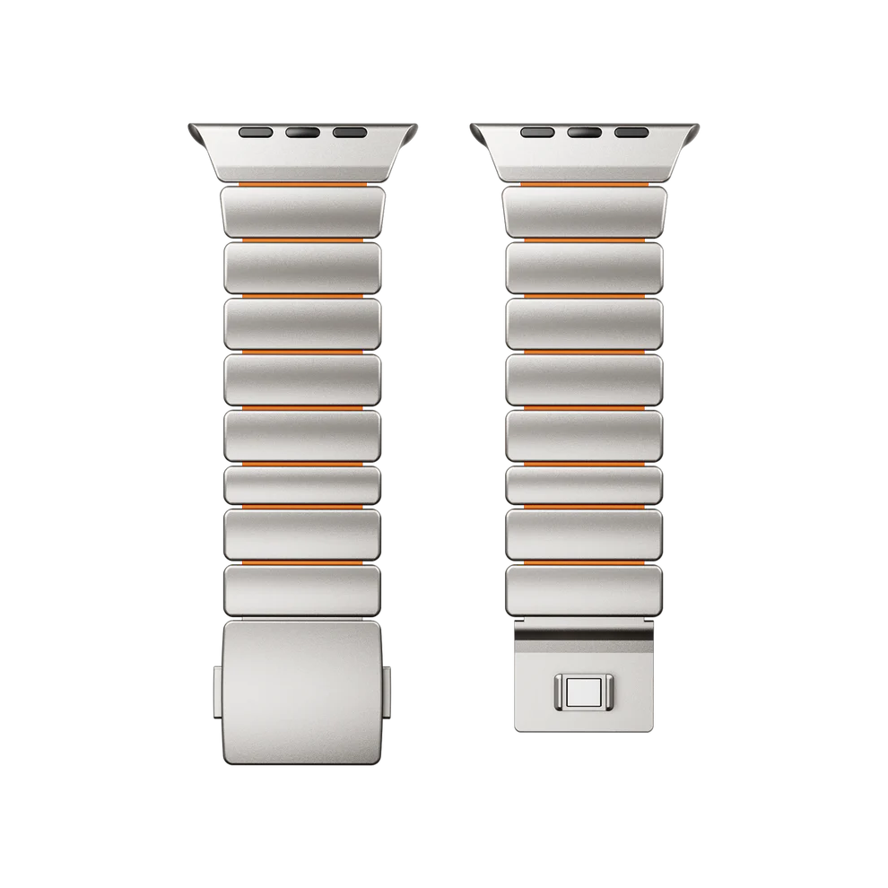 Titanium Silicone Hybrid Band - Titanium Orange