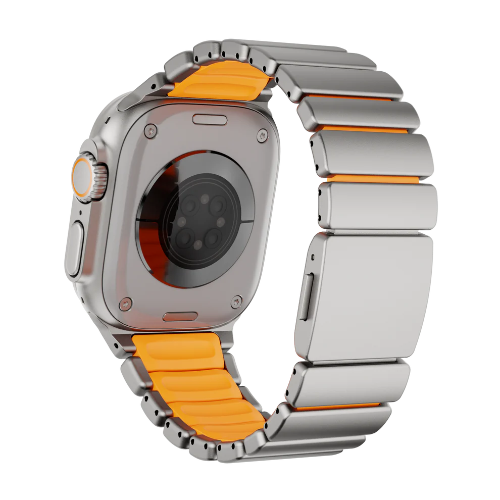 Titanium Silicone Hybrid Band - Titanium Orange