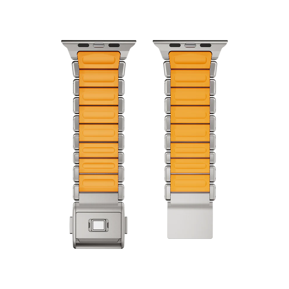 Titanium Silicone Hybrid Band - Titanium Orange