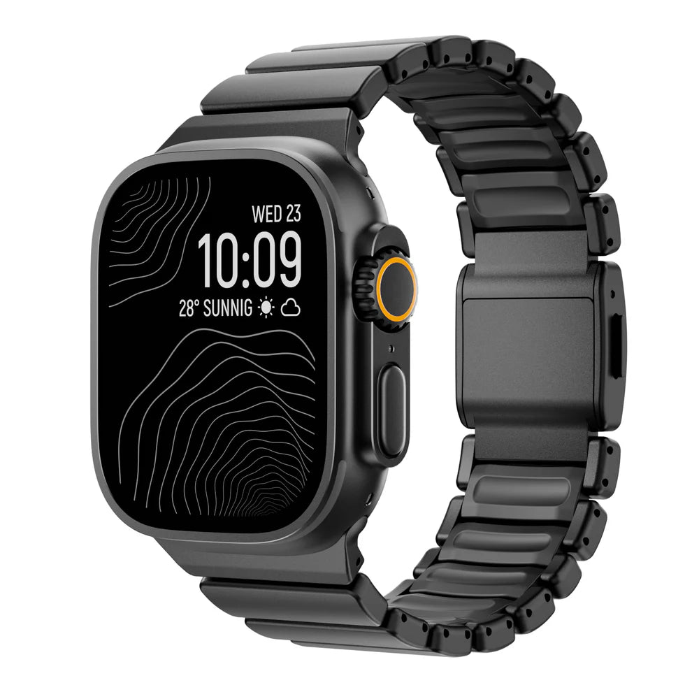 Titanium Silicone Hybrid Band - Black Black