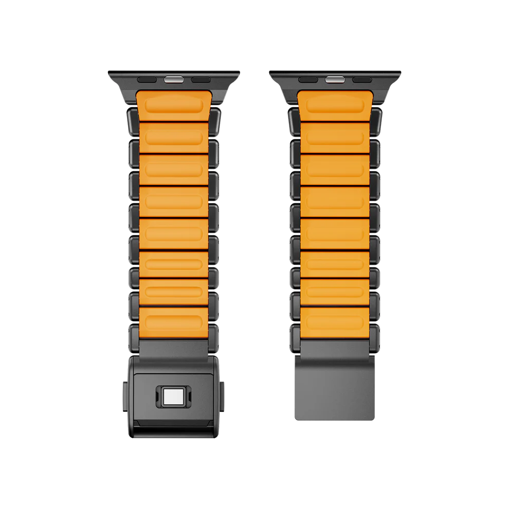 Titanium Silicone Hybrid Band - Black Orange