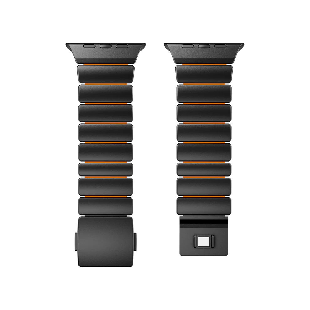Titanium Silicone Hybrid Band - Black Orange
