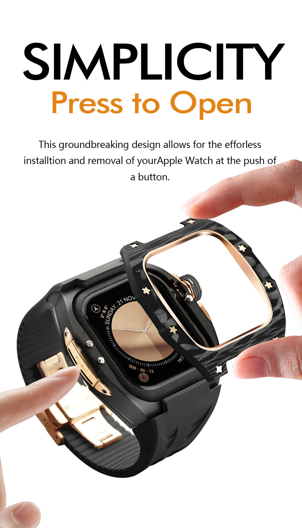 ICONIC CF Series Watch Case 46mm (Black)