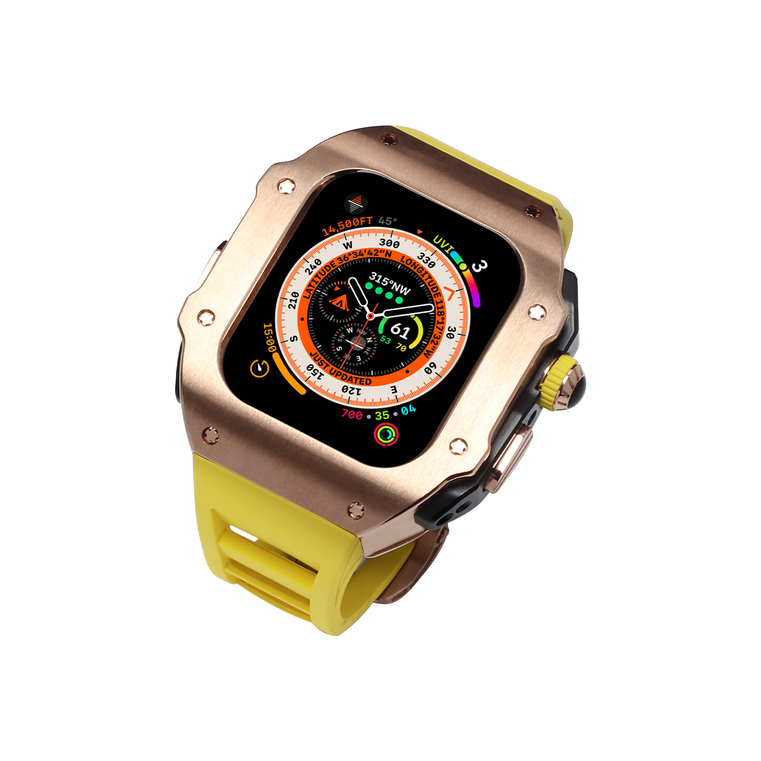 44-45 MM Stainless Steel Case With Silicon Strap