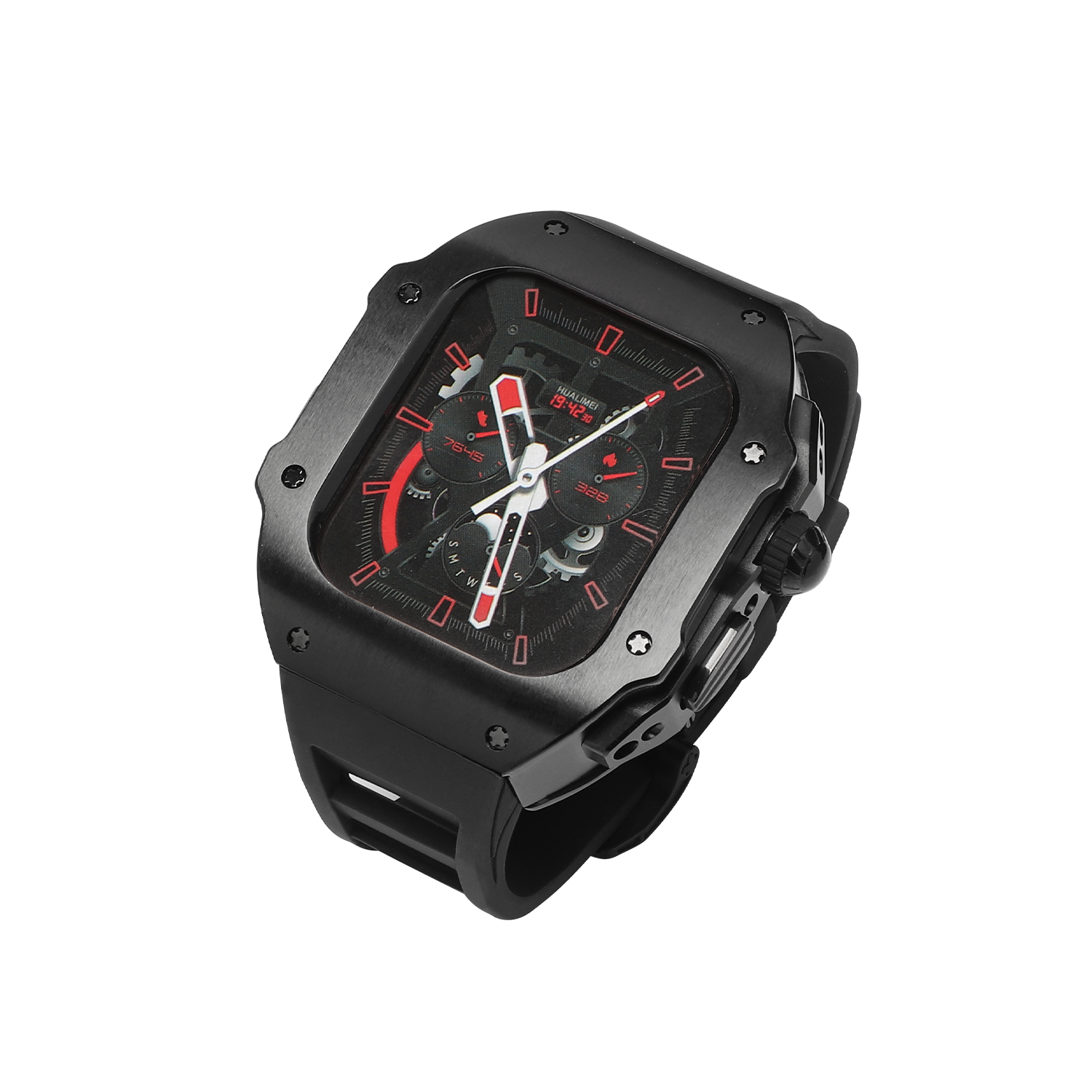 44-45 MM Stainless Steel Case With Silicon Strap