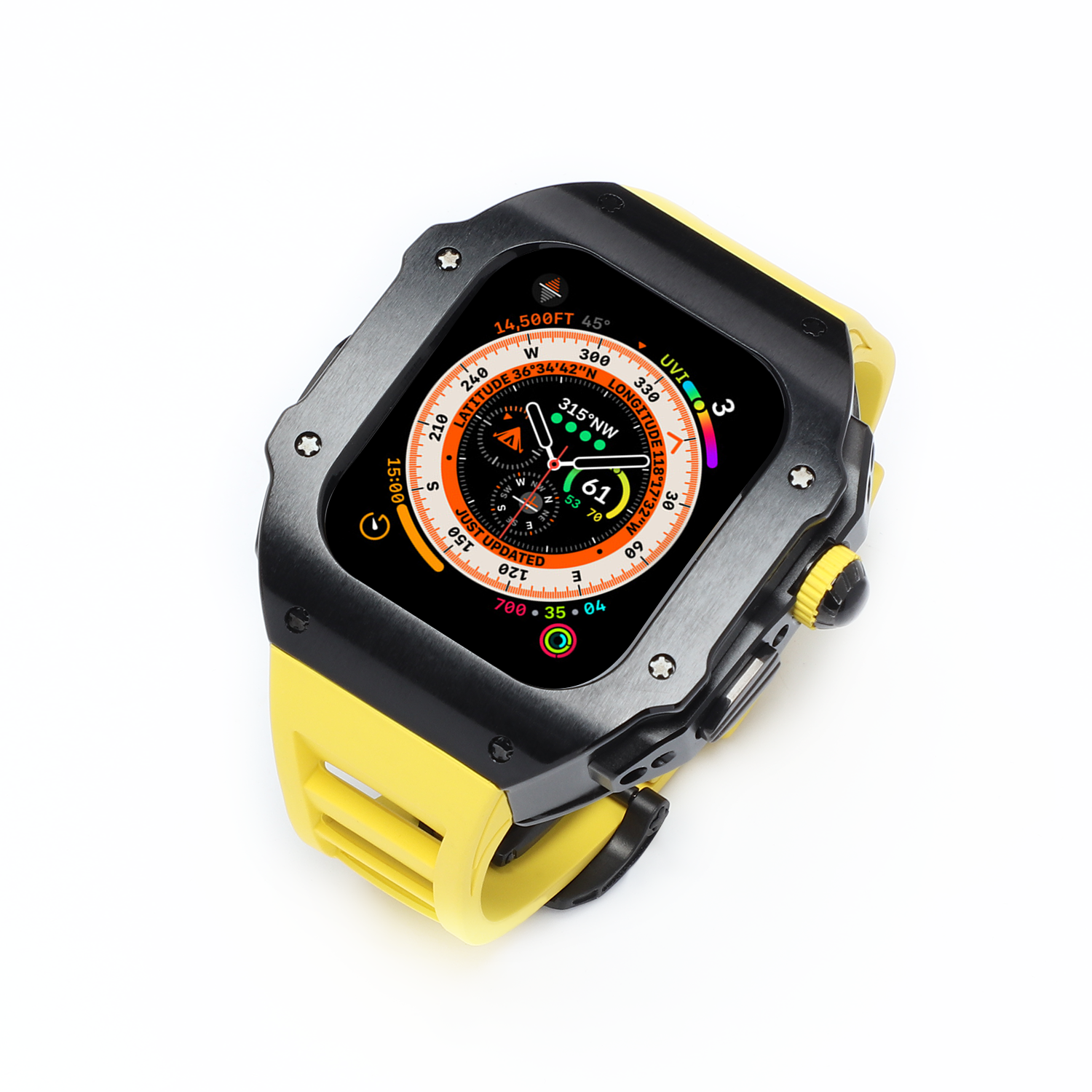 44-45 MM Stainless Steel Case With Silicon Strap