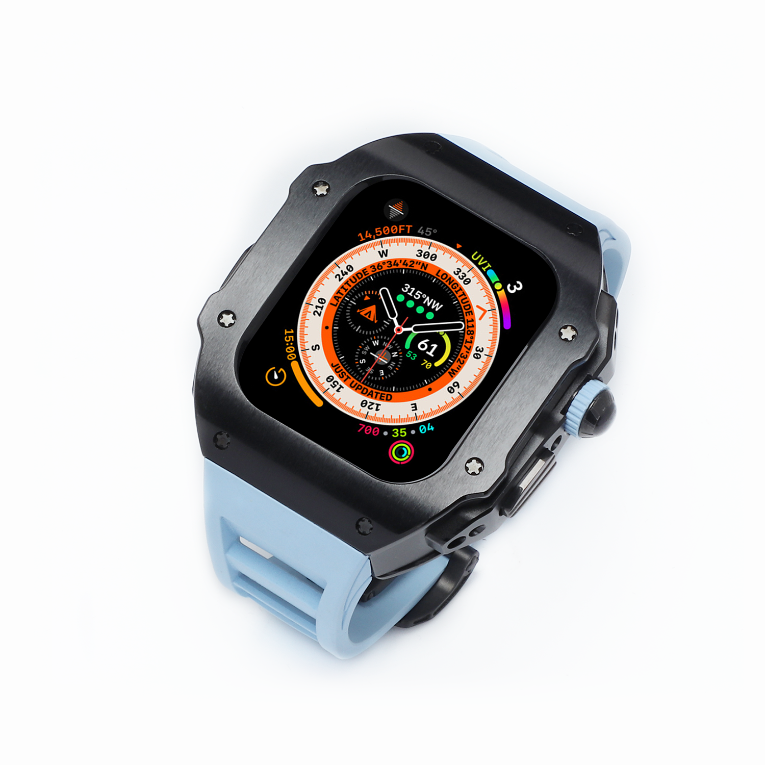 44-45 MM Stainless Steel Case With Silicon Strap