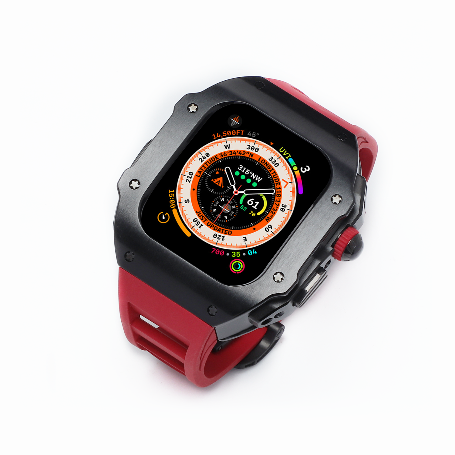 44-45 MM Stainless Steel Case With Silicon Strap
