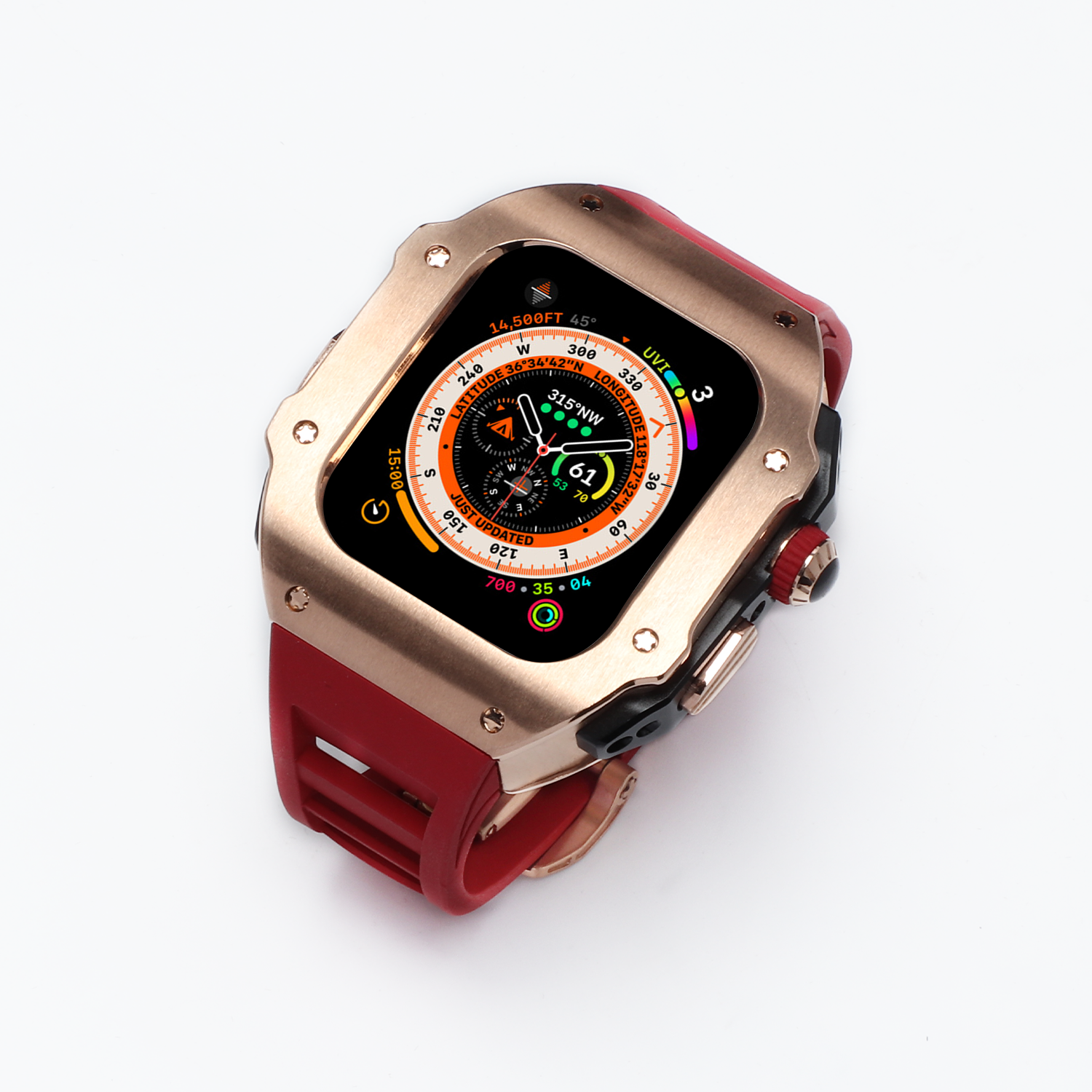 44-45 MM Stainless Steel Case With Silicon Strap