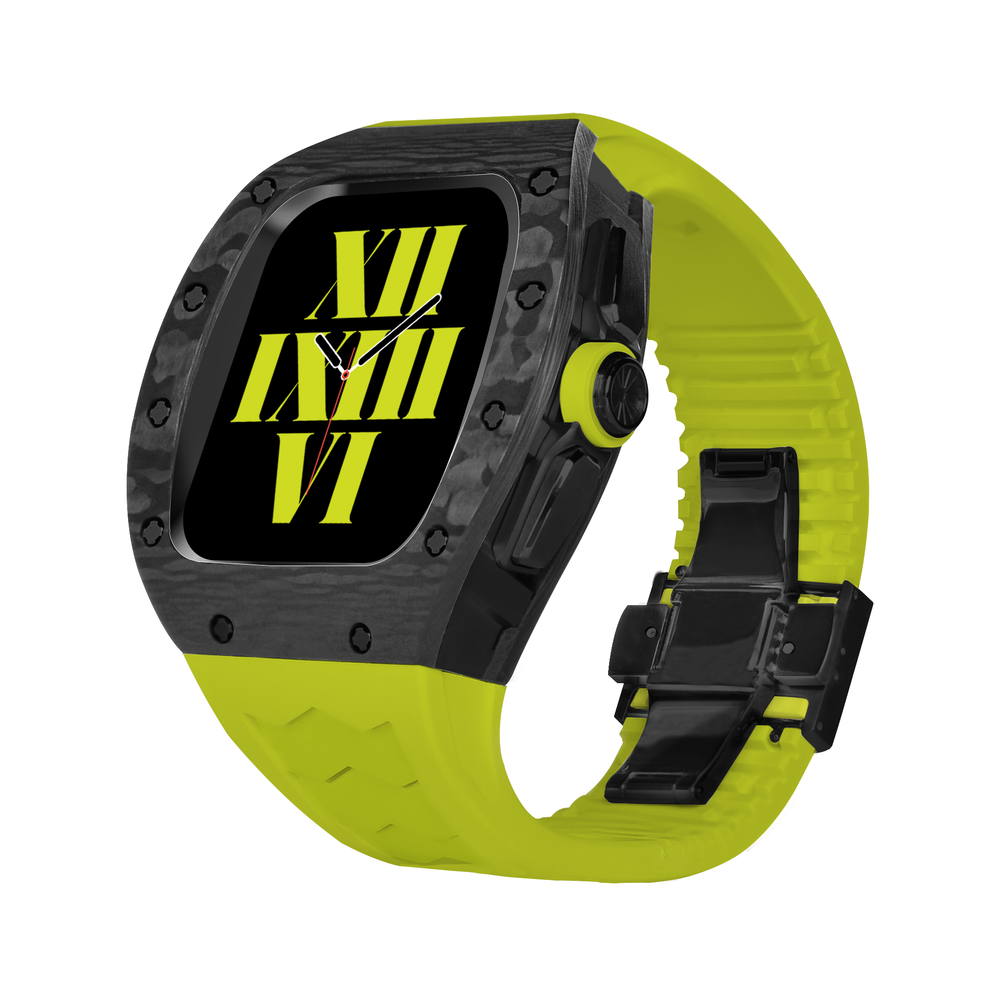 Luxury RM Richard Black Carbon Fiber Stainless Steel Watch Case For 44MM 45MM