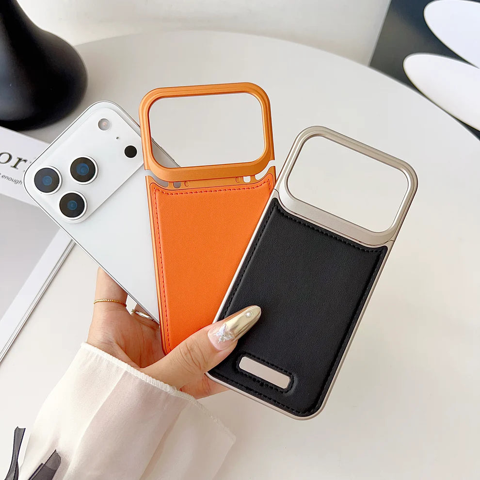 Pro Leather Metal Case For iPhone