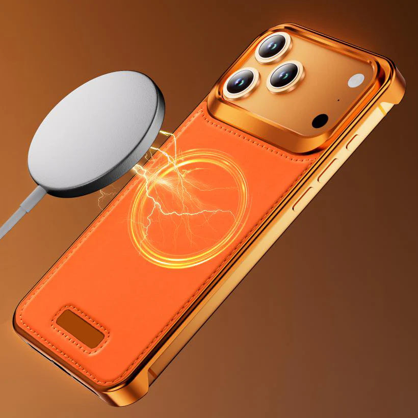 Pro Leather Metal Case For iPhone