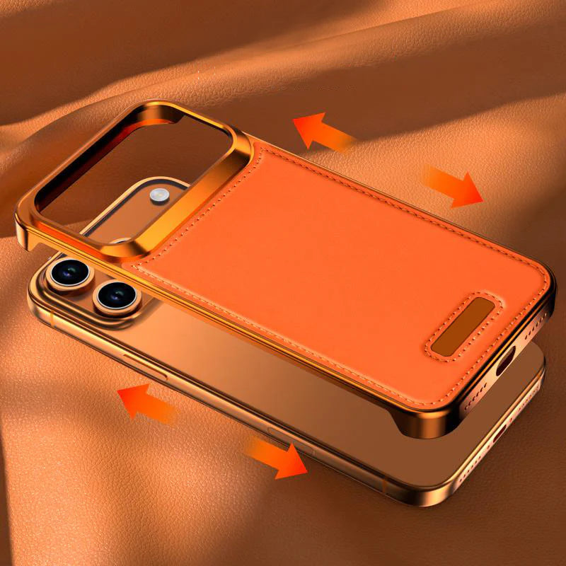 Pro Leather Metal Case For iPhone