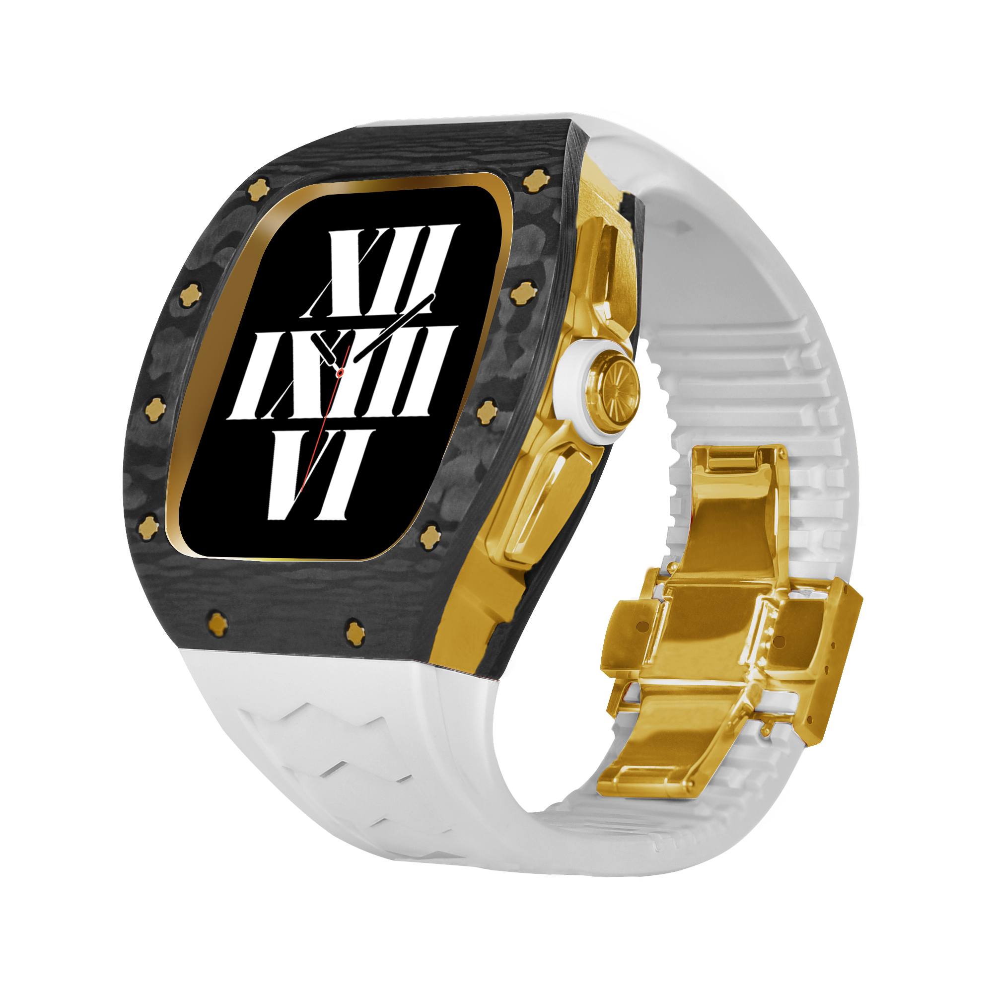Luxury RM Richard Black Carbon Fiber Stainless Steel Watch Case For 44MM 45MM