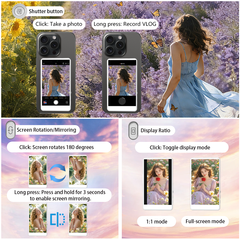 Pro Ultra Vlog Selfie Monitor Screen For iPhone And Android (touchscreen)