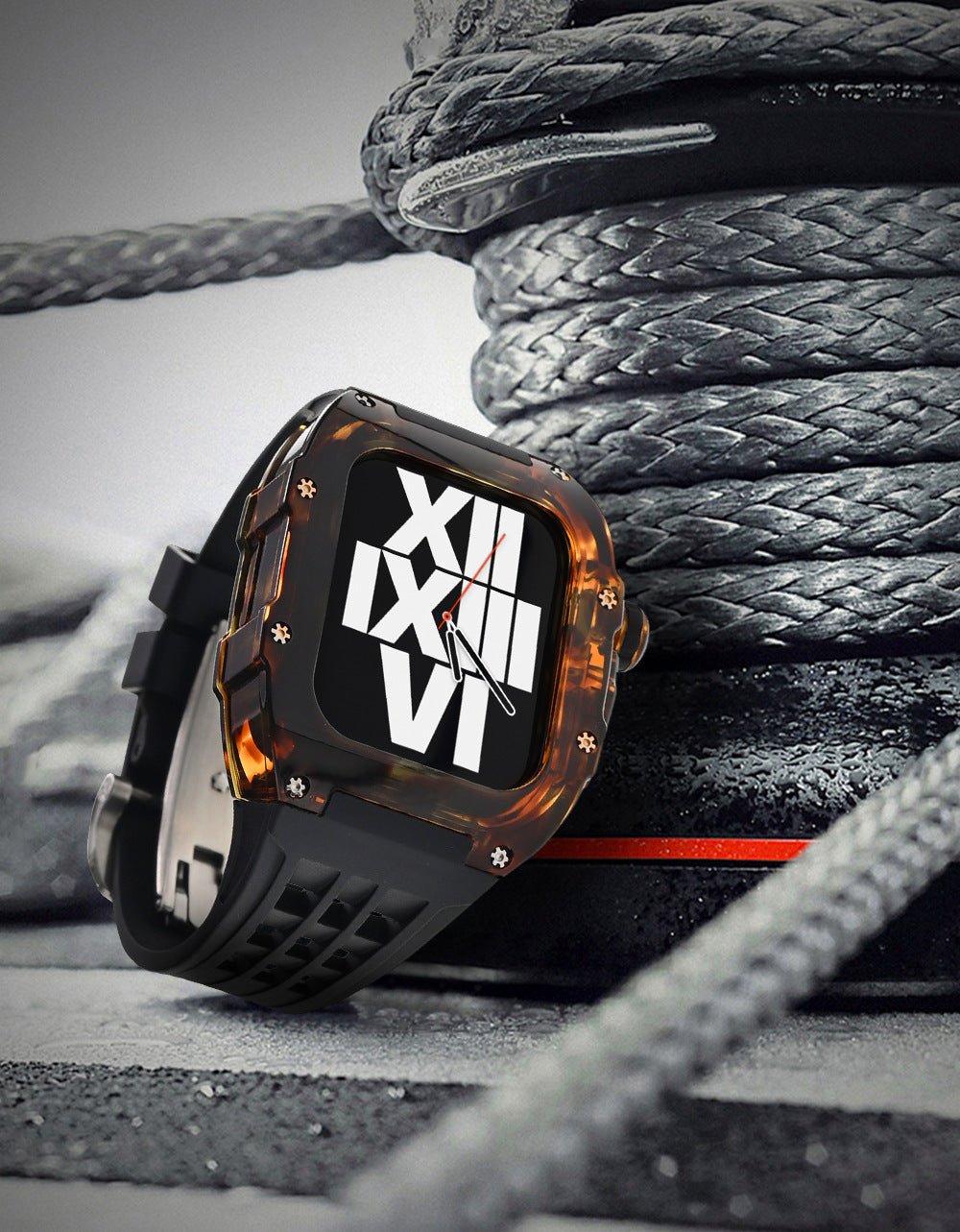 Tiger Pattern 44-45mm Mod Kit Watch Case For Apple Ultra Watch
