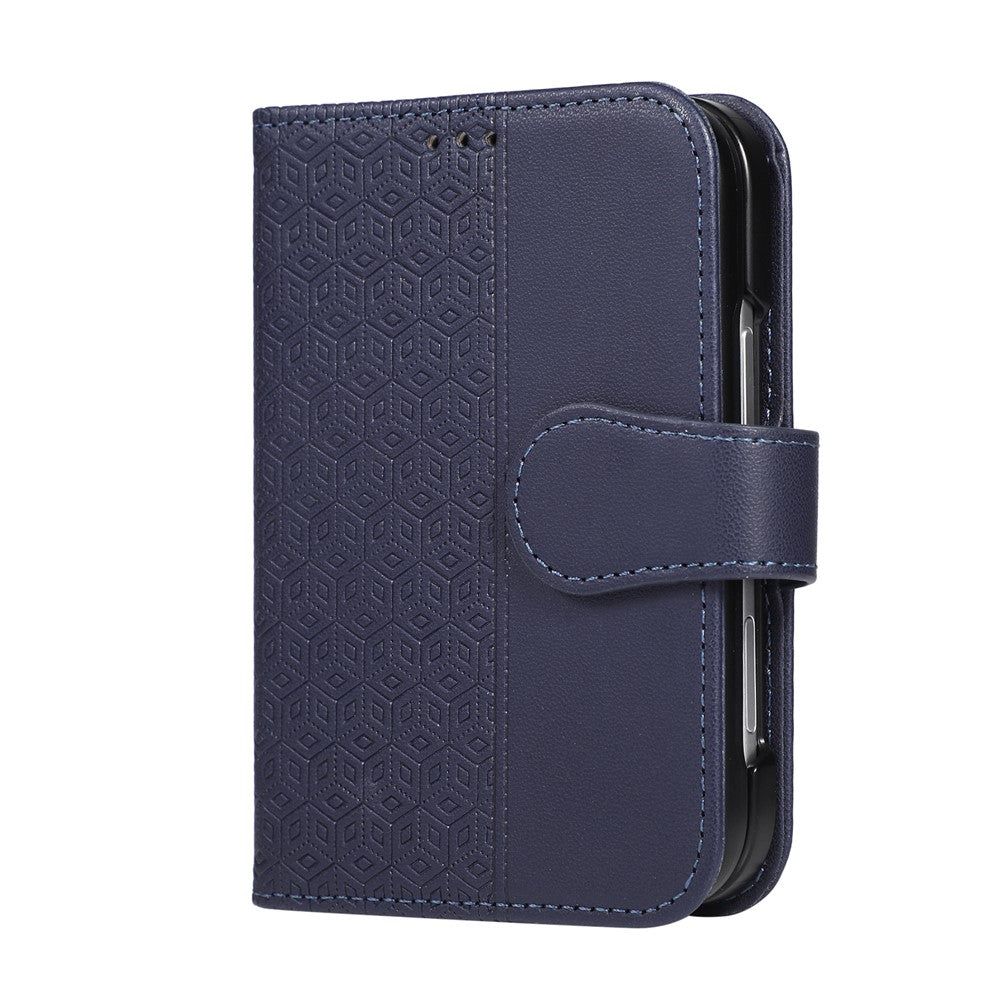 Magnetic Rhombus Leather Wallet Case For iPhone Duo