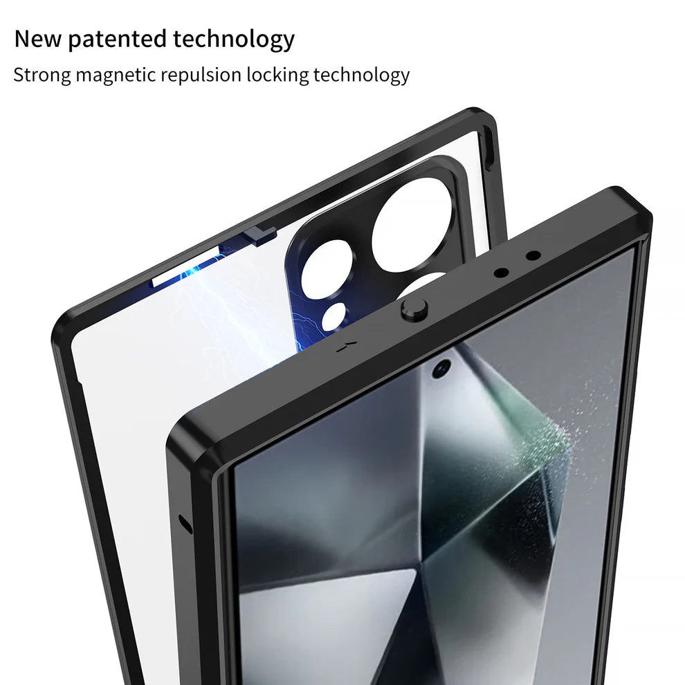 Acrylic Back With Metal Bumper Shell For Samsung