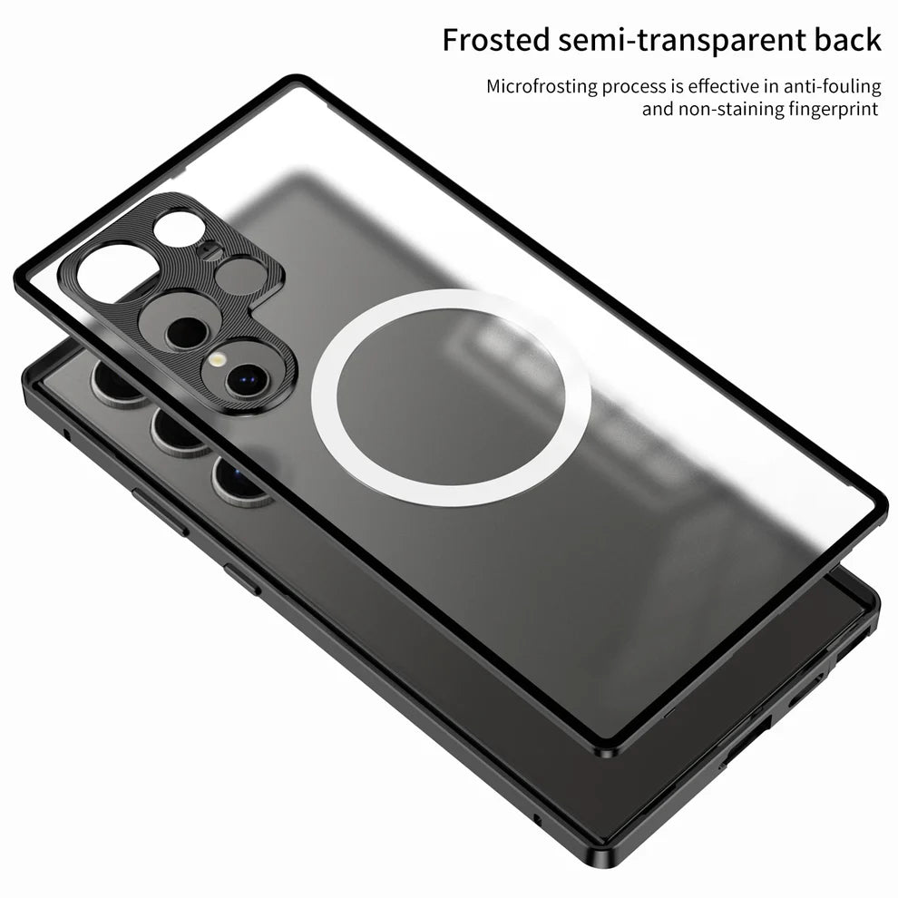Acrylic Back With Metal Bumper Shell For Samsung