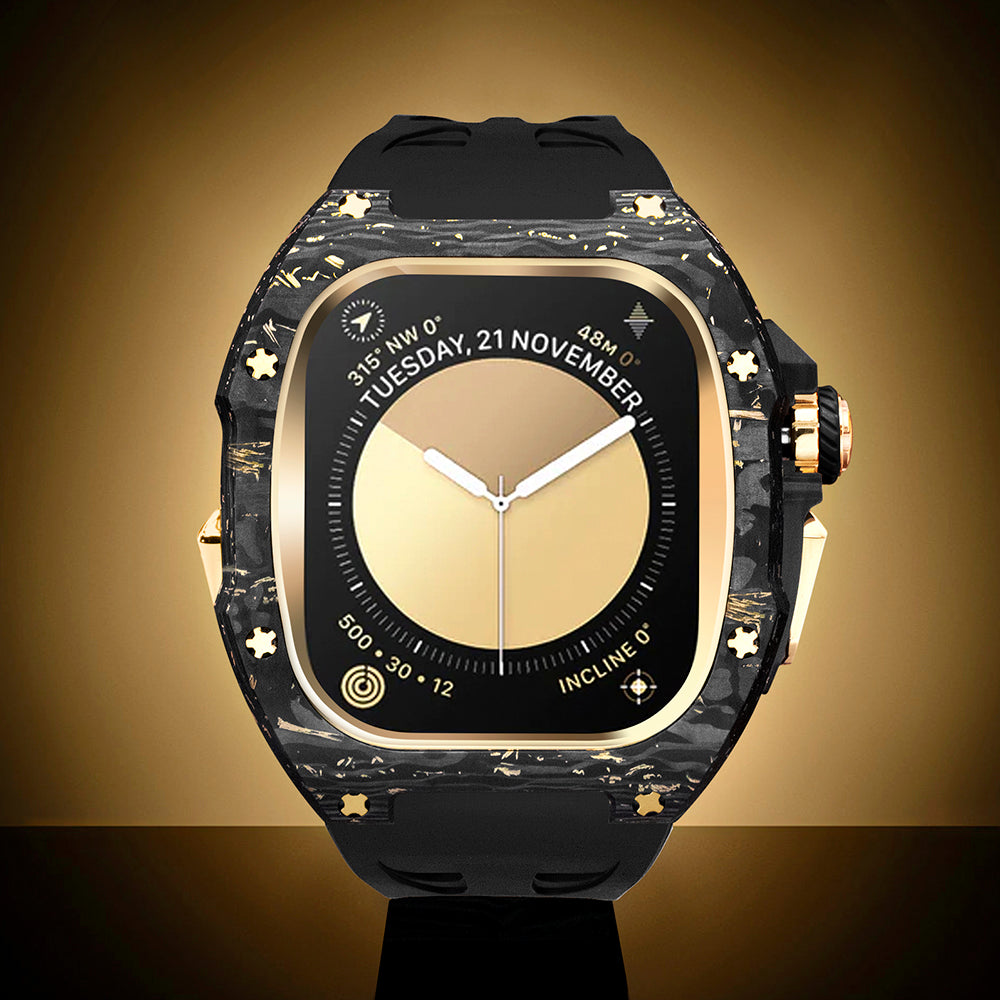 ICONIC CF Series Watch Case 49mm (Gold Foil Carbon Fiber)