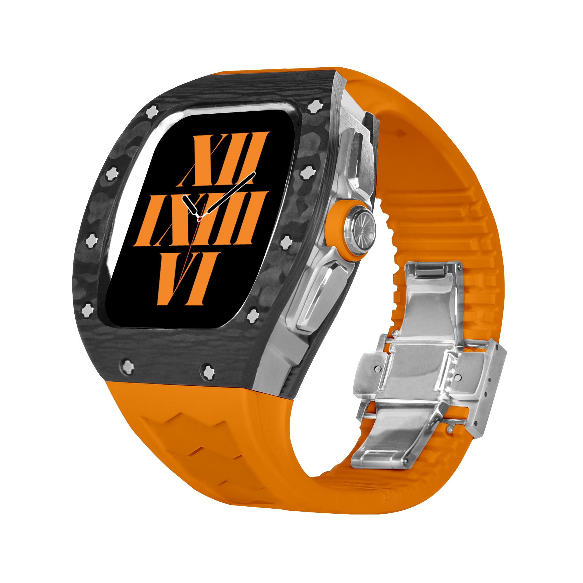 Luxury RM Richard Black Carbon Fiber Stainless Steel Watch Case For 44MM 45MM