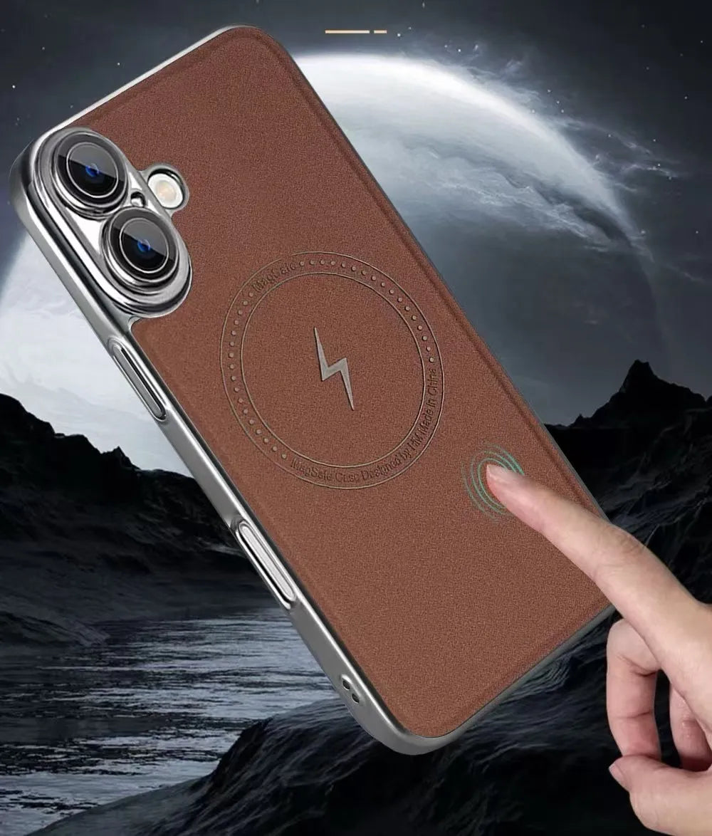 Lightning Leather Magnetic Case For iPhone