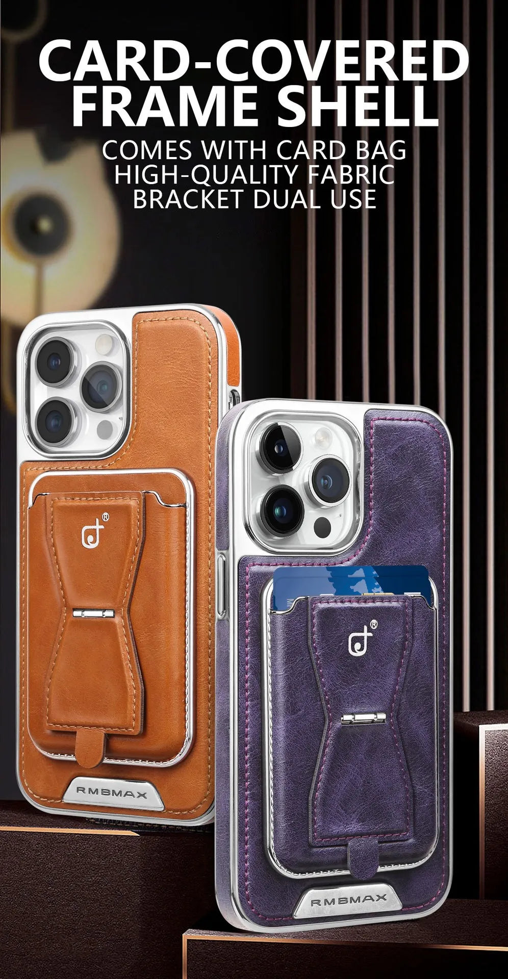 Leather Card Holder Case For iPhone
