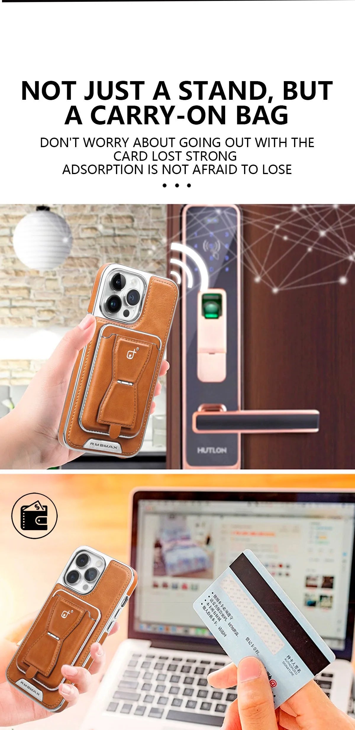 Leather Card Holder Case For iPhone