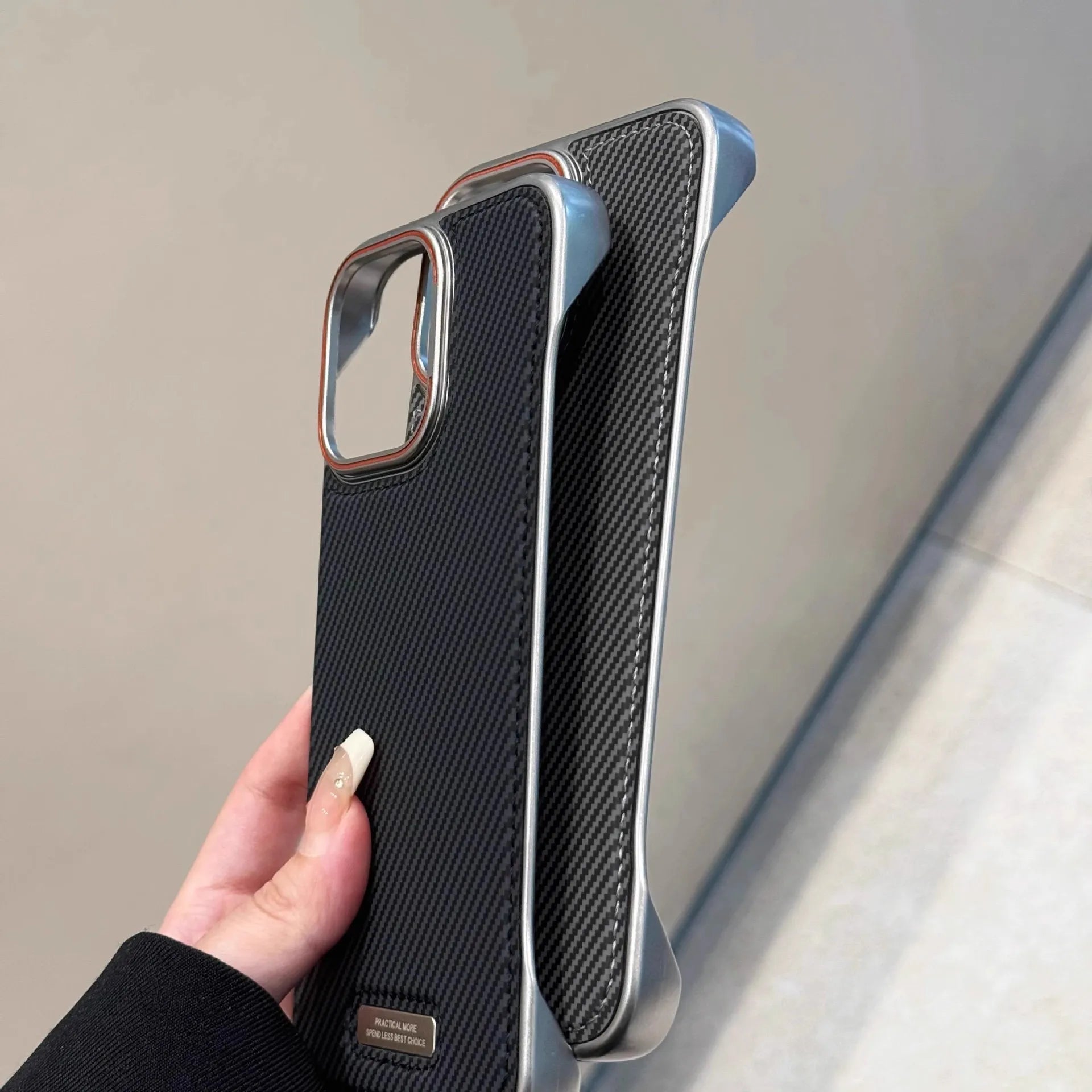Frameless Carbon Fiber Pattern Case For iPhone