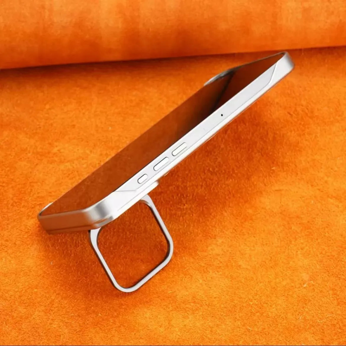 LensHolder Leather Metal Case For iPhone