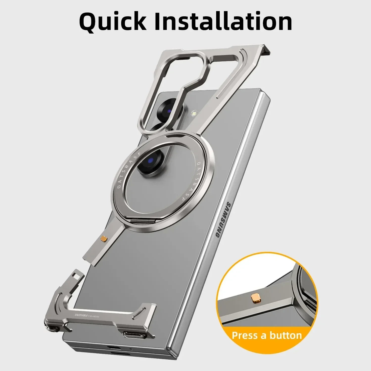Luxury Z Shape Metal Case for Samsung Z Fold