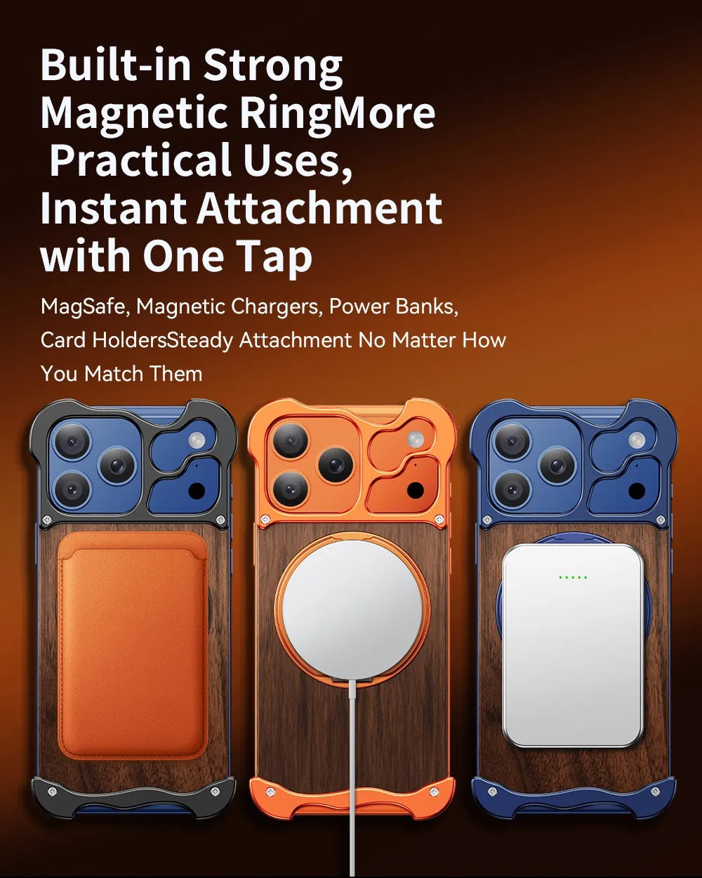 Minimalist Wood Metal Case For iPhone