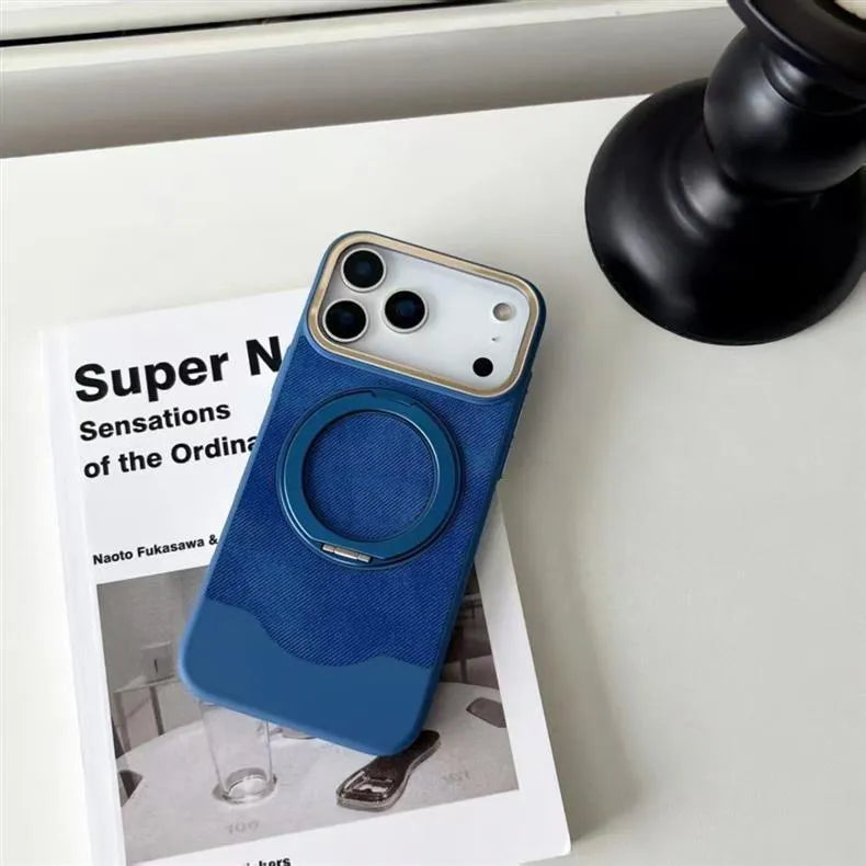 TPU Velvet Magnetic Stand Case For iPhone
