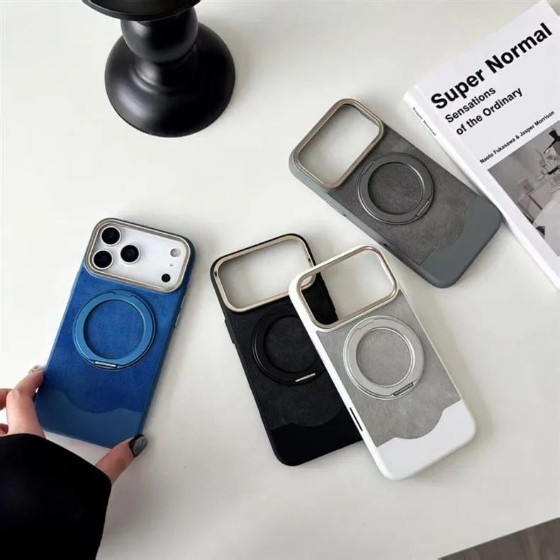 TPU Velvet Magnetic Stand Case For iPhone
