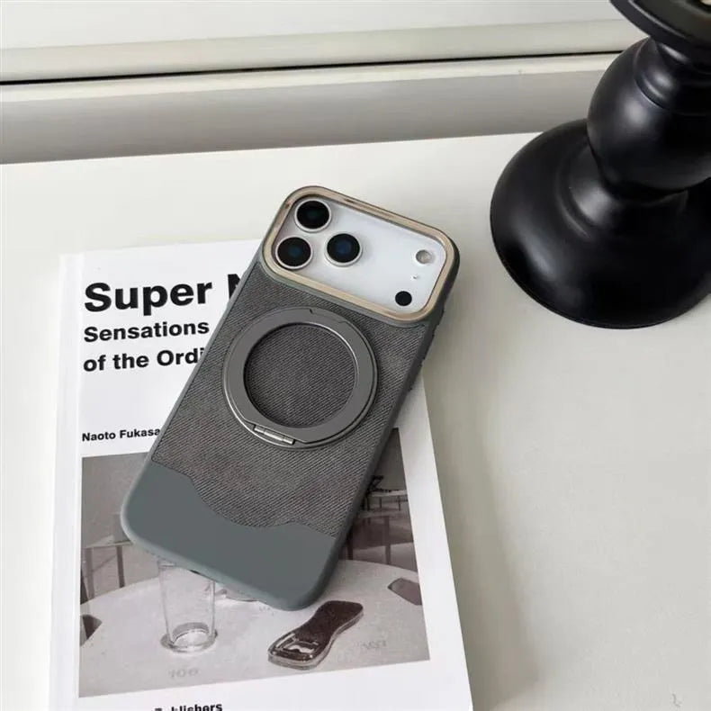 TPU Velvet Magnetic Stand Case For iPhone