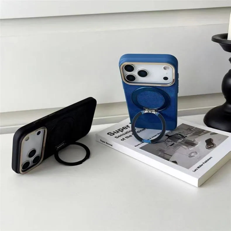 TPU Velvet Magnetic Stand Case For iPhone