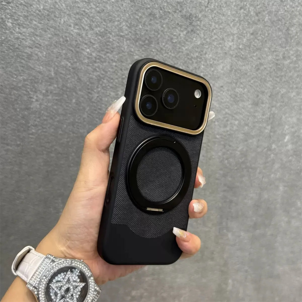 TPU Velvet Magnetic Stand Case For iPhone