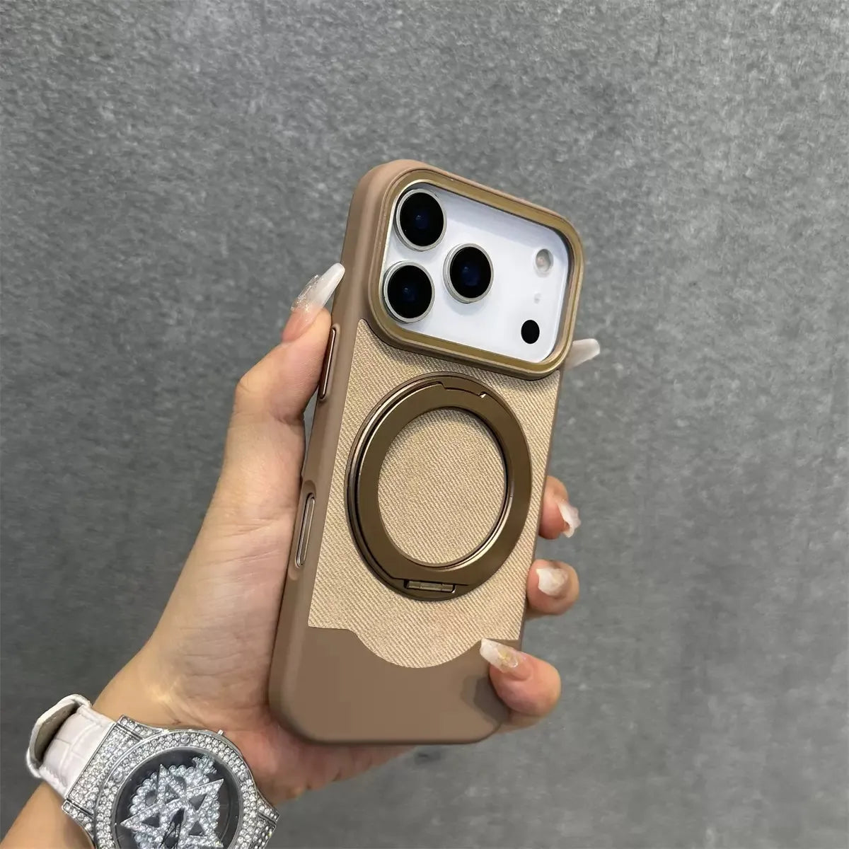 TPU Velvet Magnetic Stand Case For iPhone
