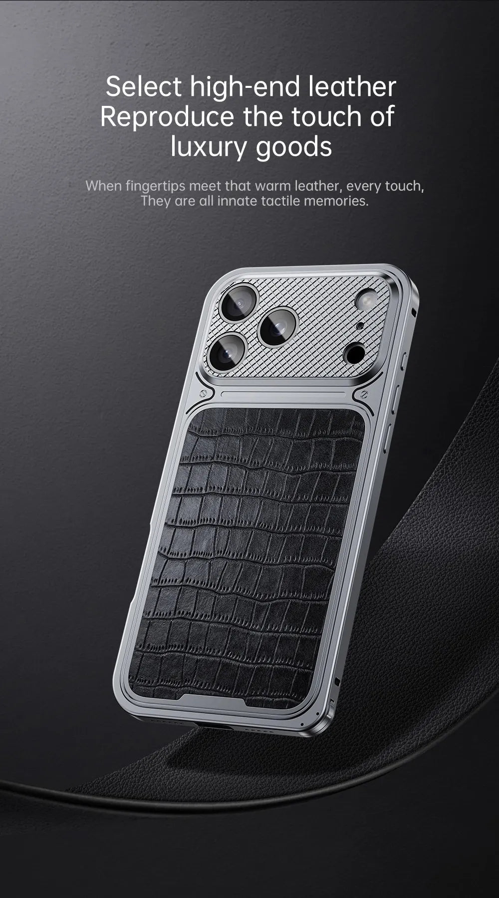 Alligator Pattern Metal Case For iPhone
