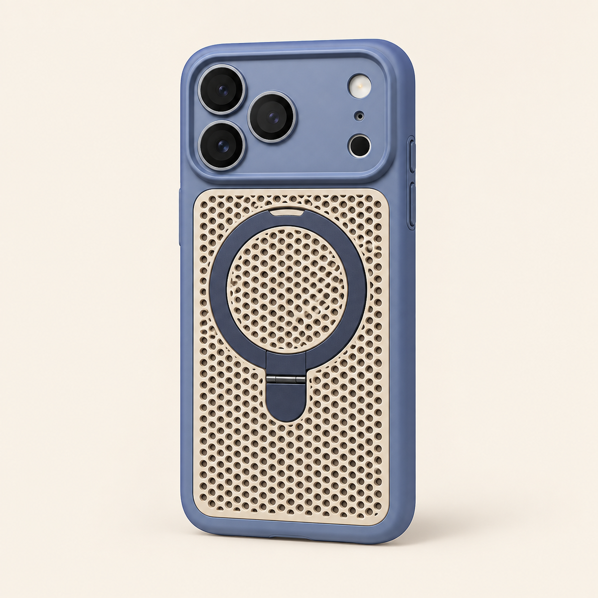 Magnetic PC Mesh Ring Stand Phone Case for iPhone