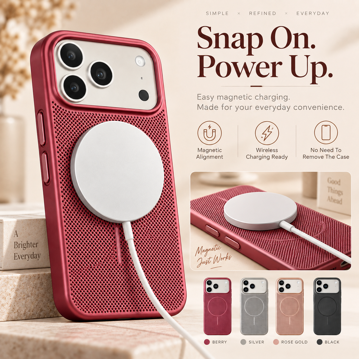 Magnetic Metal Mesh Phone Case for iPhone