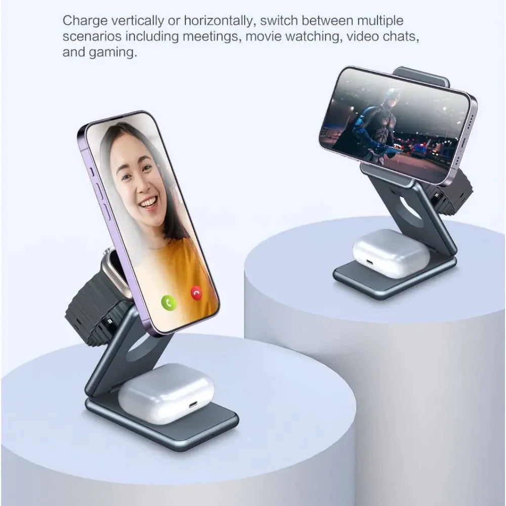 3-in-1 Apple Device Compatible MagSafe Travel Charger