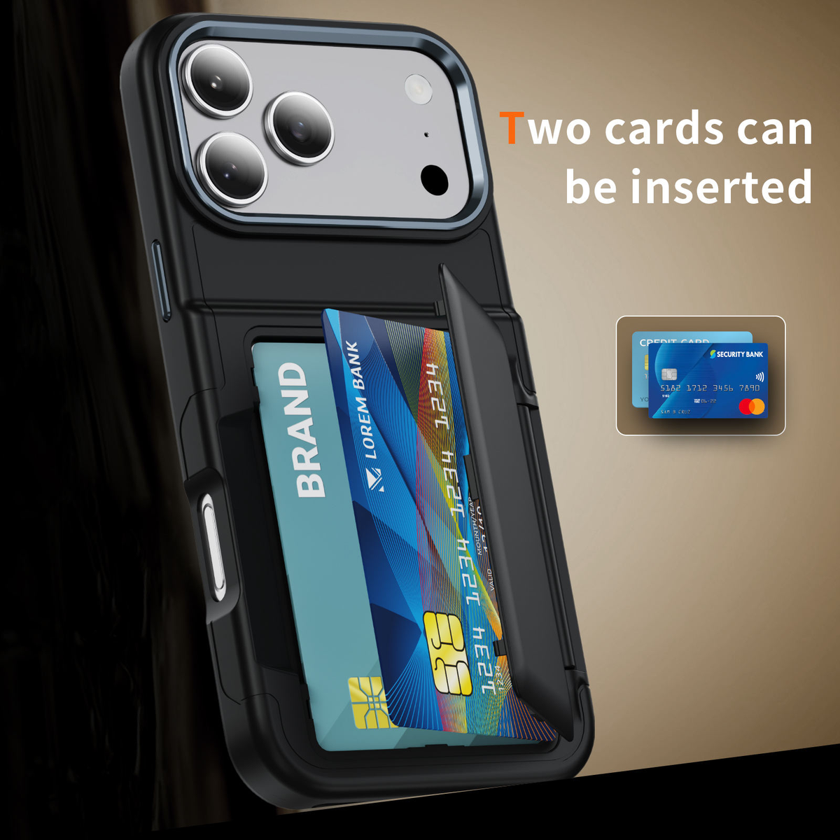 Dual Card Holder & Wallet Phone Case For iPhone