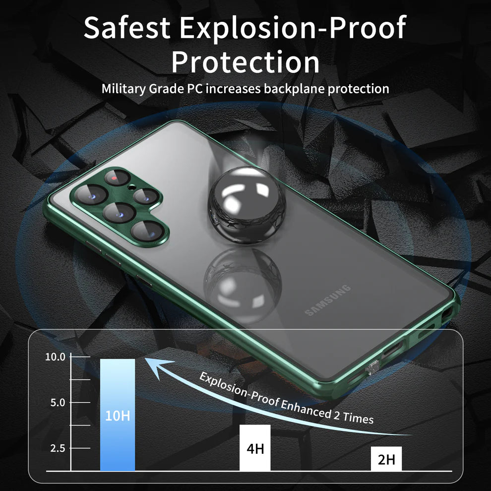 Privacy / HD Clear Tempered Glass Magnetic Case For Samsung