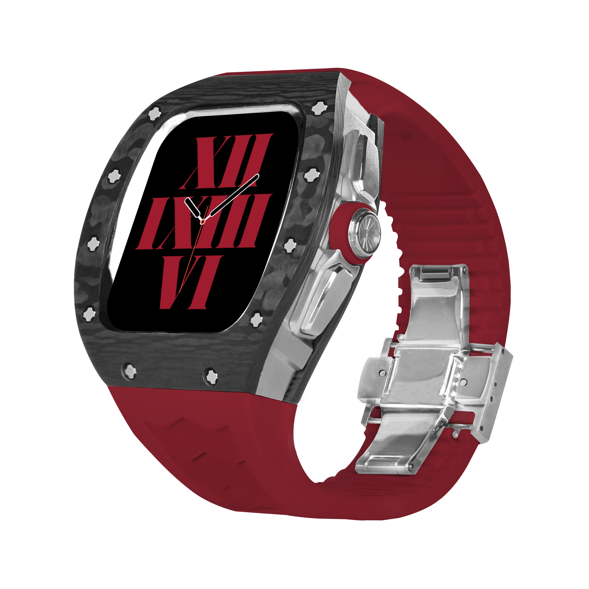 Luxury RM Richard Black Carbon Fiber Stainless Steel Watch Case For 44MM 45MM