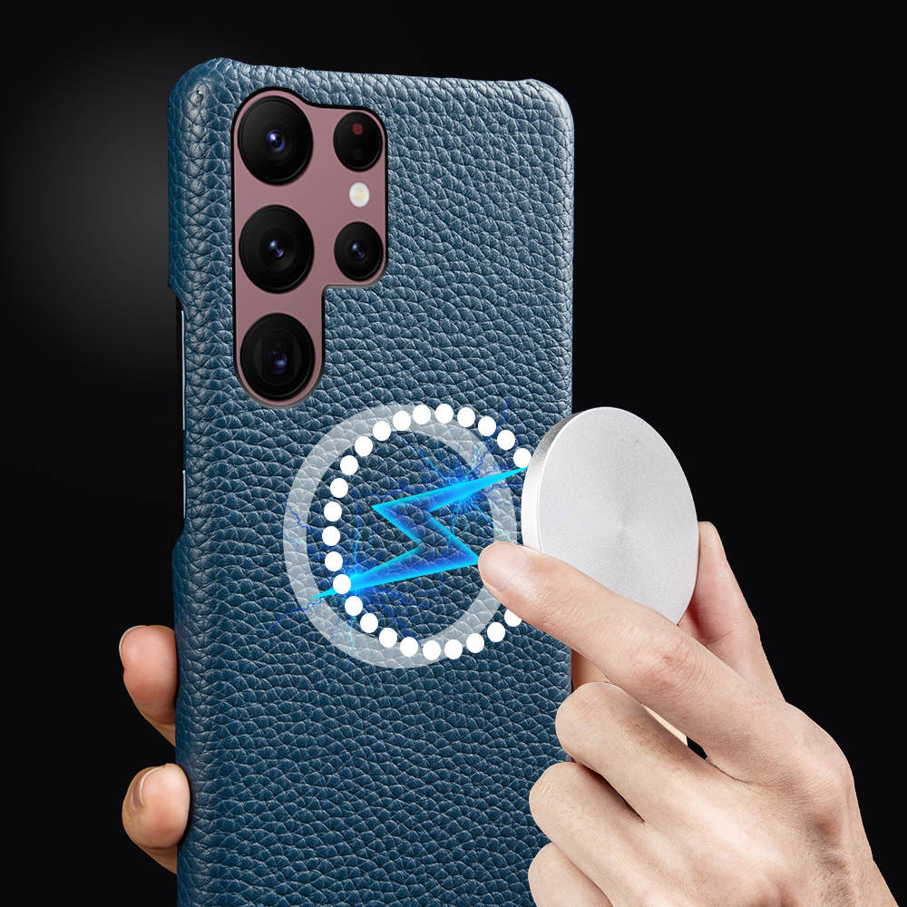 Luxury Real Leather S Series Phone Case For Samsung Z Fold (Lychee Pattern)