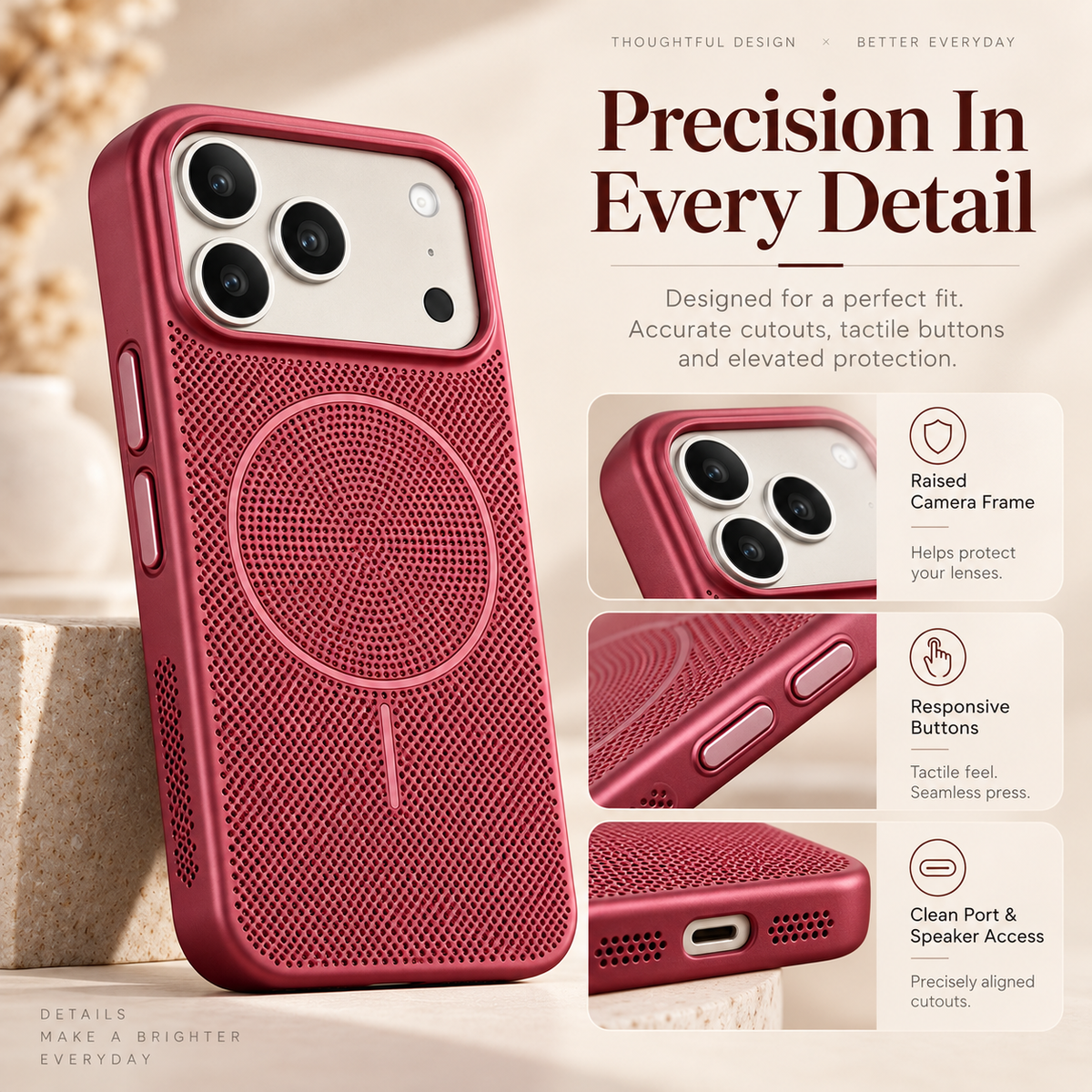 Magnetic Metal Mesh Phone Case for iPhone