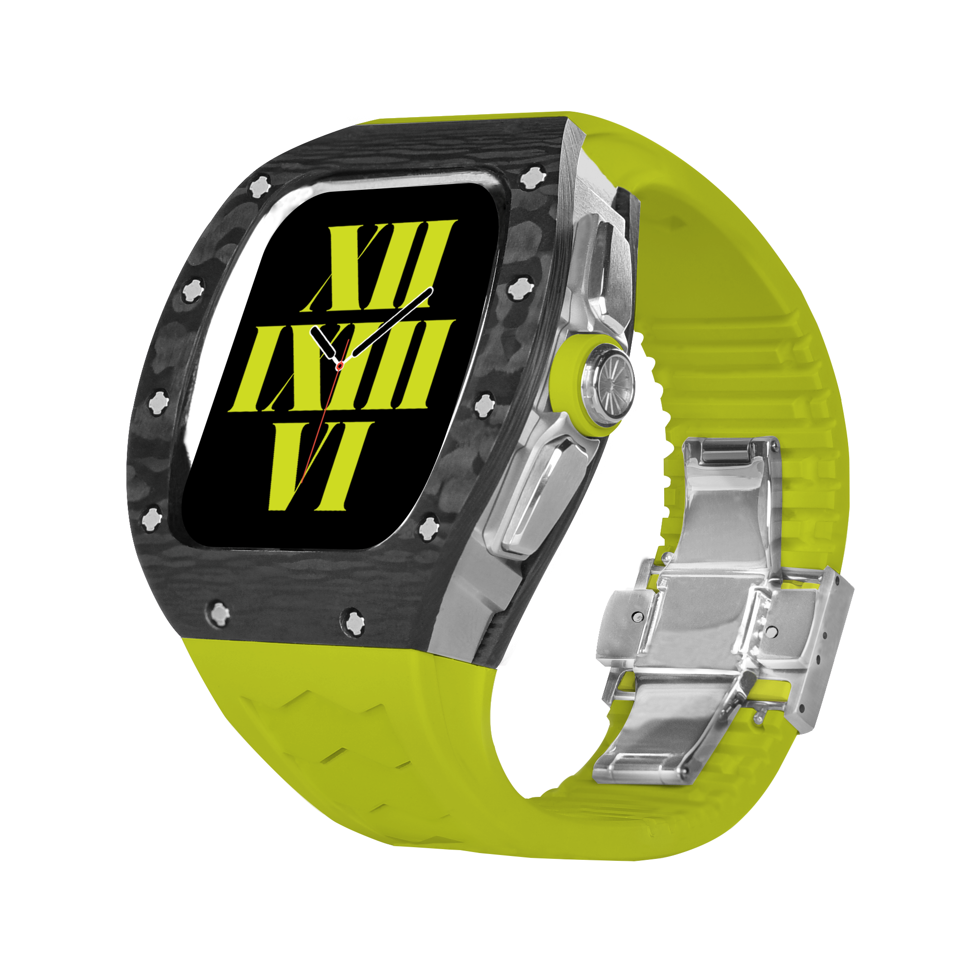 Luxury RM Richard Black Carbon Fiber Stainless Steel Watch Case For 44MM 45MM